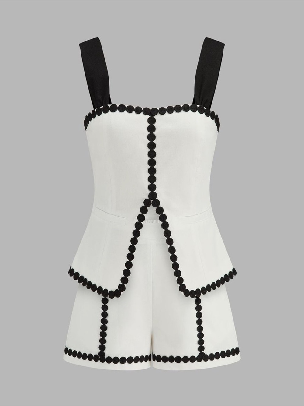 Commense Contrast Trim Corset Shorts Set